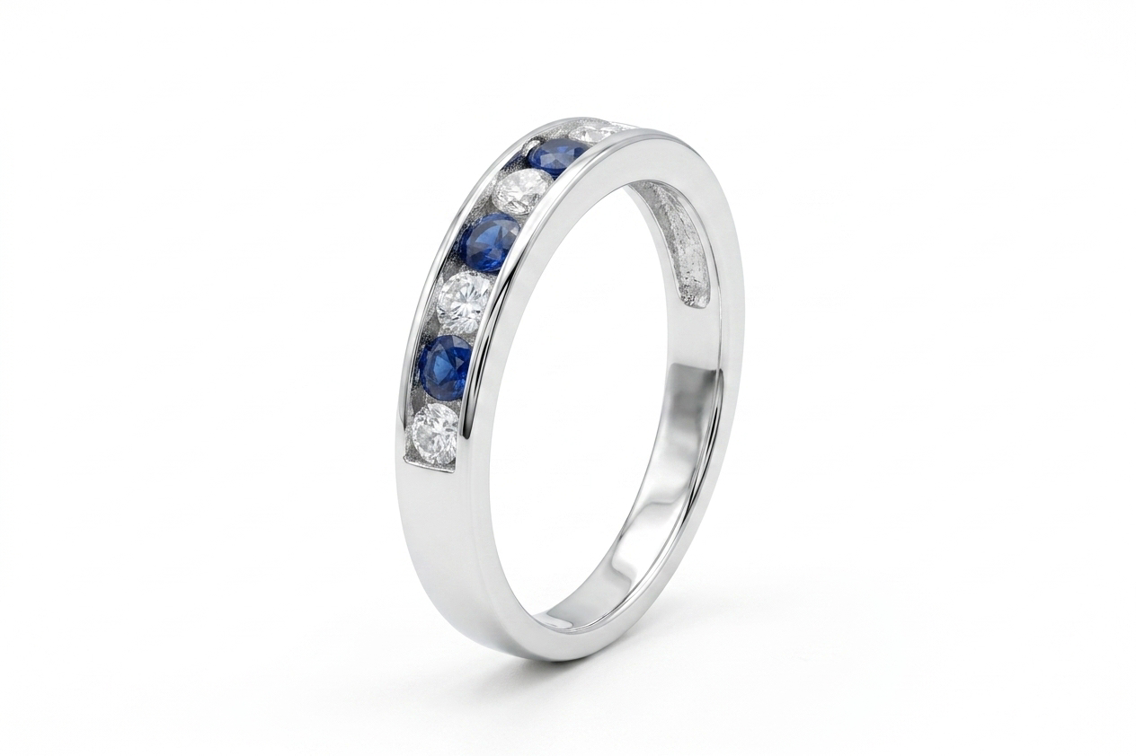Bague 9 pierres serties (Argent)