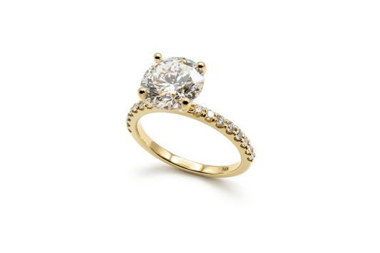 Engagement Gold Ring & 2.92ct Diamonds