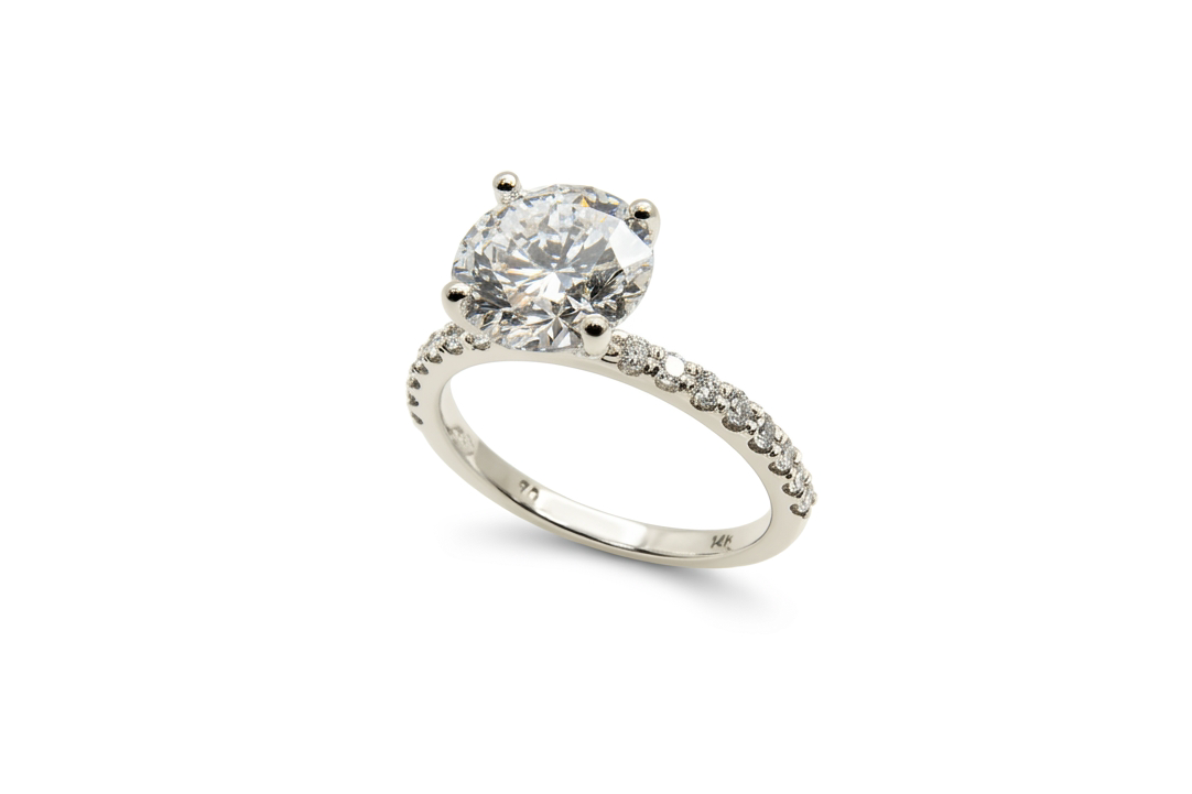 Engagement Gold Ring & 2.92ct LAB Diamonds