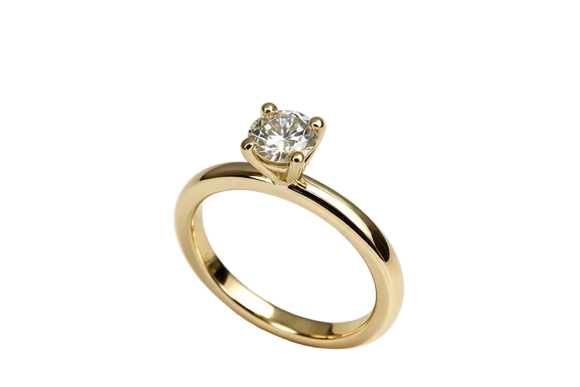 Solitaire Gold Ring & 0.47ct Diamond