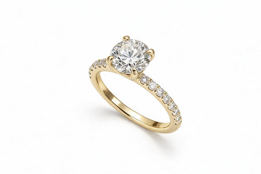 Alliance en Or sertie de 1.56ct de Diamants