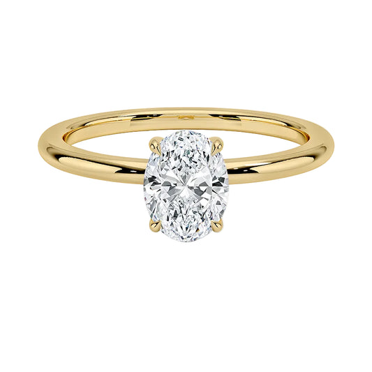 Bague Solitaire Ovale en Or
