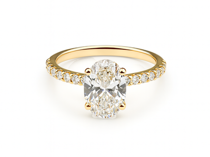 Oval Engagement Gold Ring & 1.89ct Diamonds