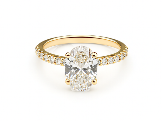 Oval Engagement Gold Ring & 1.89ct Diamonds