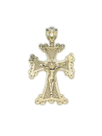 Pendentif croix de Jésus en or