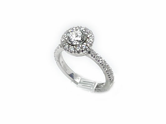 Halo Gold Ring with Accents & 1.27ct Diamond