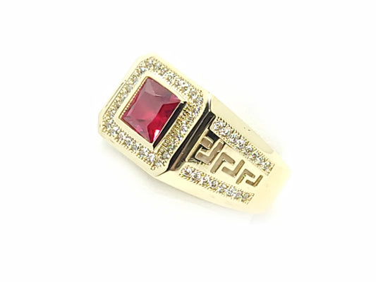 Gold Ring with Red Stone