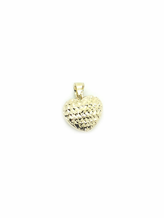 Heart Gold Pendant with Diamond Cut