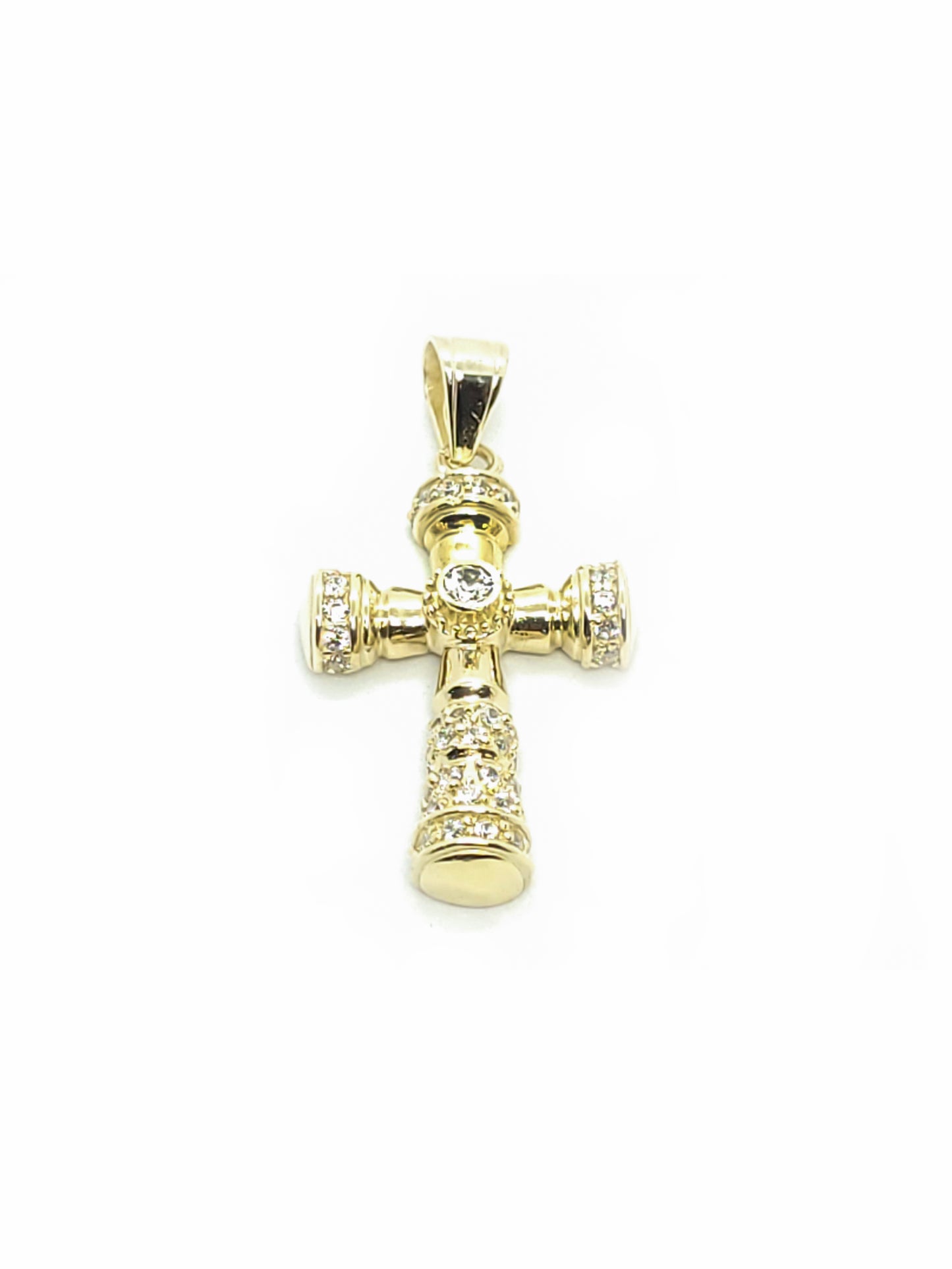 Cross Gold Pendant with Bezel Set