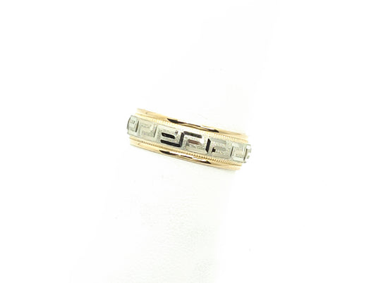 2 Tone Gold Band with Medusa Design