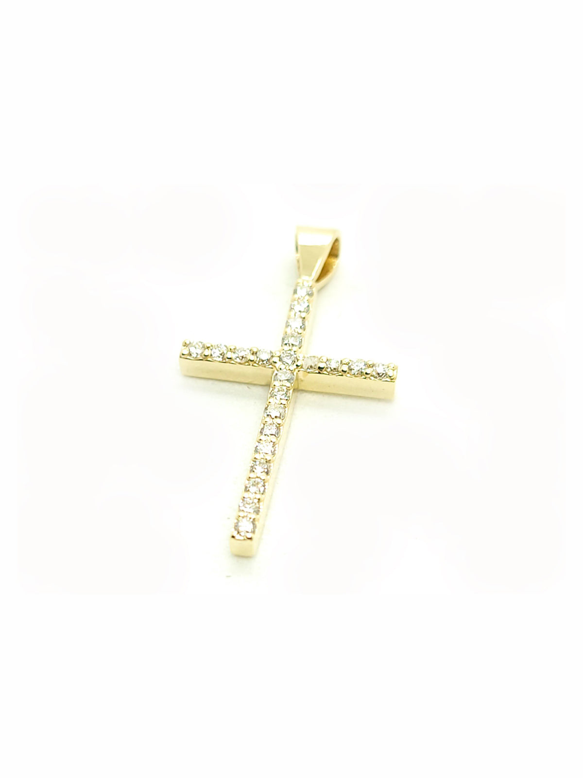 Pendentif croix en or et diamants 1,09 ct