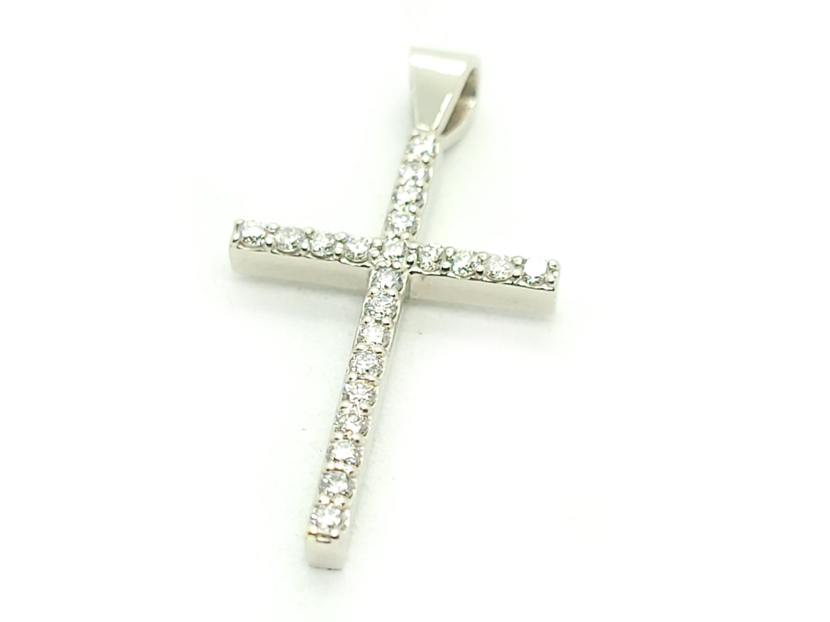 Pendentif croix en or et diamants 1,09 ct