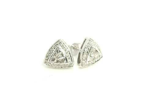Pair of Triangle Cluster Gold & 1.04ct Diamond Studs