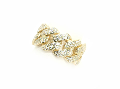 Cuban Gold Ring Iced Out & 2.9ct Diamonds