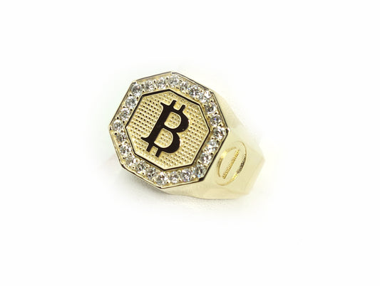 Bitcoin Gold Ring & 1.25ct Diamonds