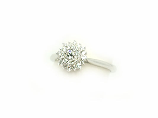 Flower Cluster Gold Ring & 0.52ct Diamonds