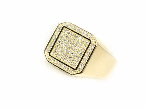 Square Gold Ring & 0.65ct Diamonds