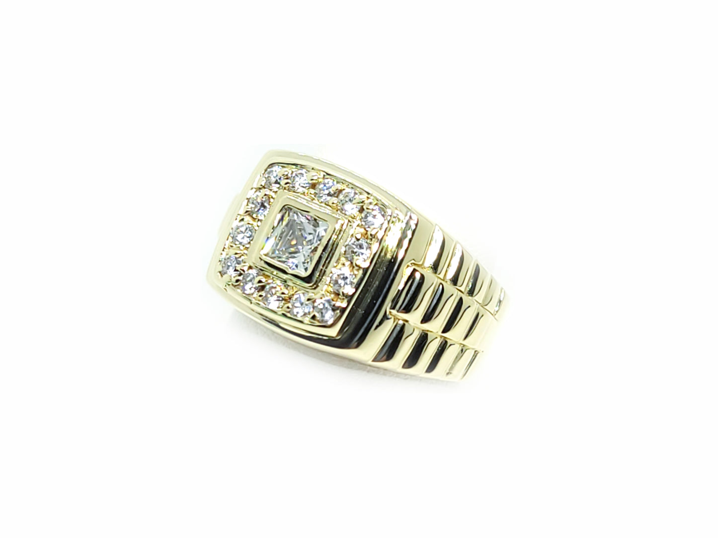 Square Bezel Gold Ring