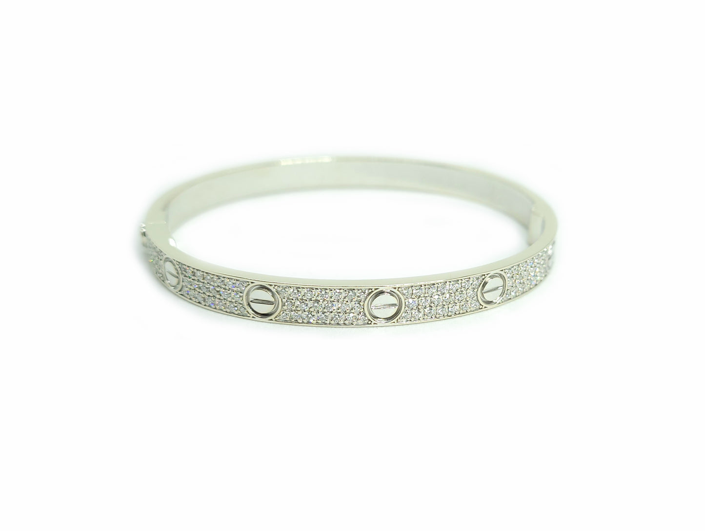 White Gold 18K Bangle & 4.33ct Diamonds with Screw Design