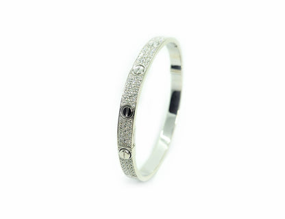 White Gold 18K Bangle & 4.33ct Diamonds with Screw Design