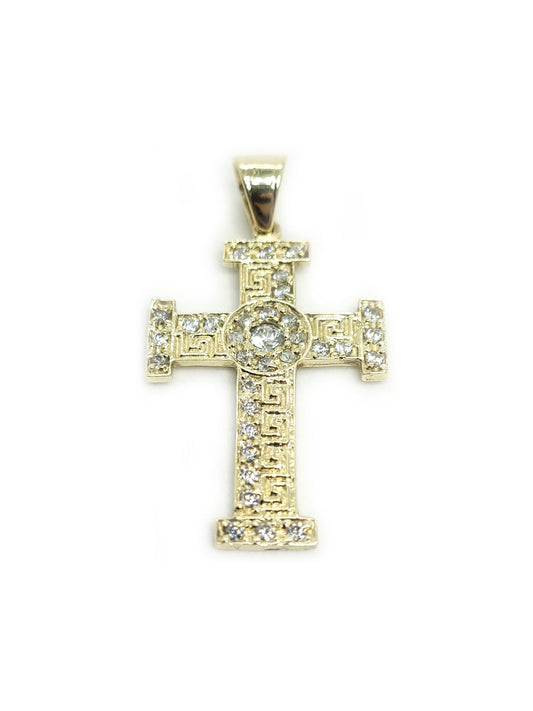 Cross Pendant with Medusa Design