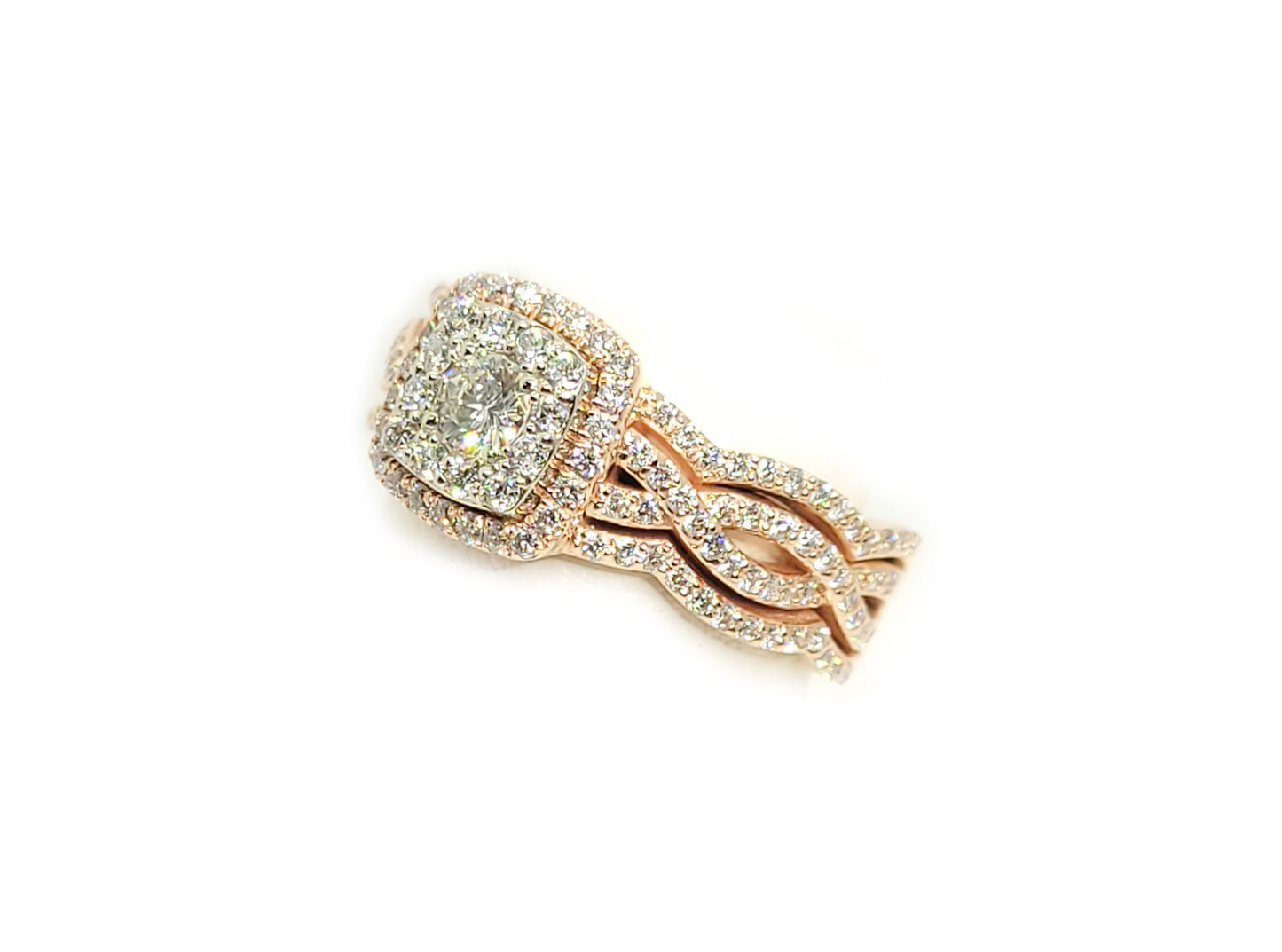 Bague Cluster Infini en or et diamant 1,49 ct