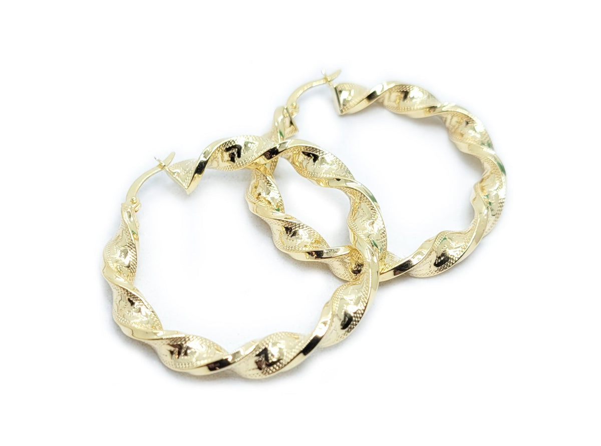 Pair of Gold Twisted Loops