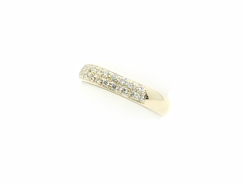 Pave Rounded Gold Band & 0.65ct Diamonds