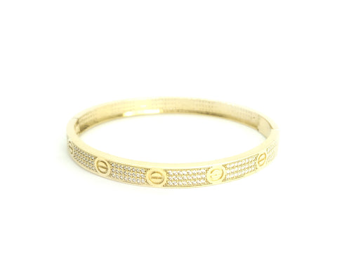 Gold Bangle with Screw Design
